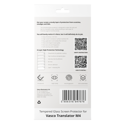 Hartowane szkło ochronne dla Vasco Translator M4